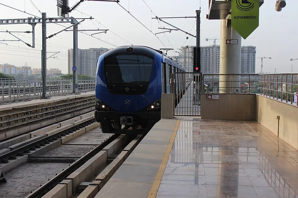 Chennai Metro train at Koyambedu station