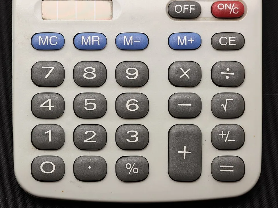 A calculator used to work out stamp duty and registration charges