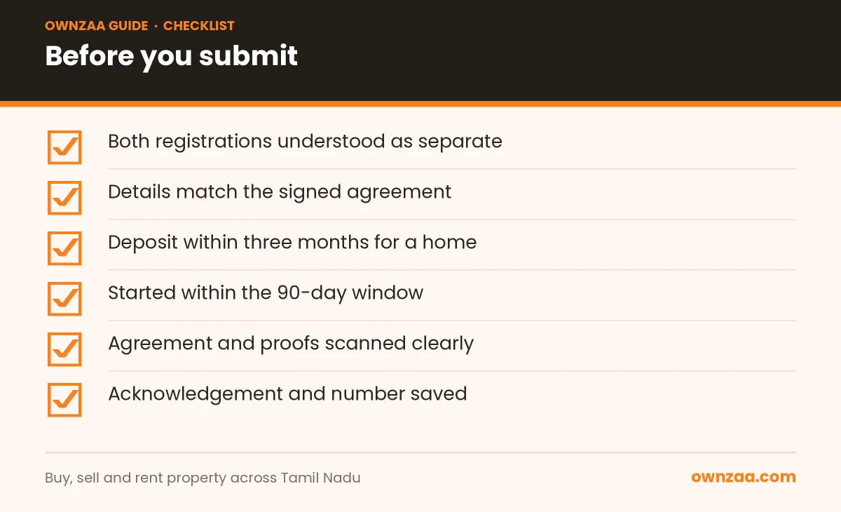 Checklist before you register a rent agreement in Tamil Nadu