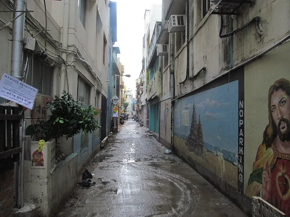 A residential street in Triplicane, Chennai with rented homes and tenant rights